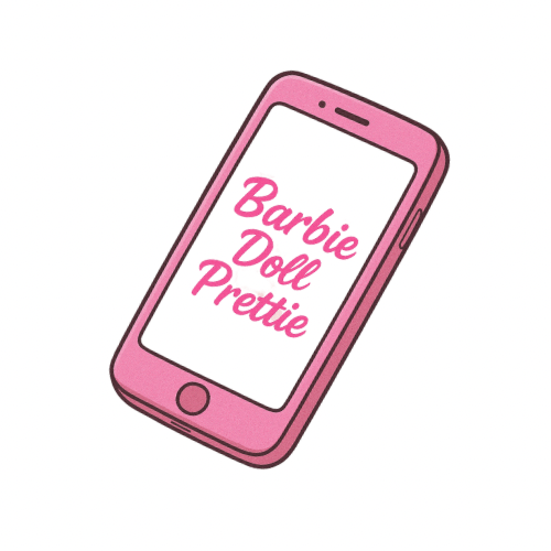 Pink Barbie Doll Prettie Cell Phone Sticker