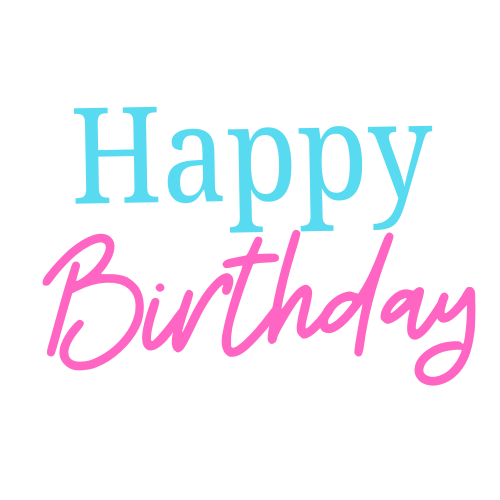 Happy Birthday Sticker (Pink & Blue)